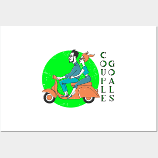 couple goals couple riding on scooter Posters and Art